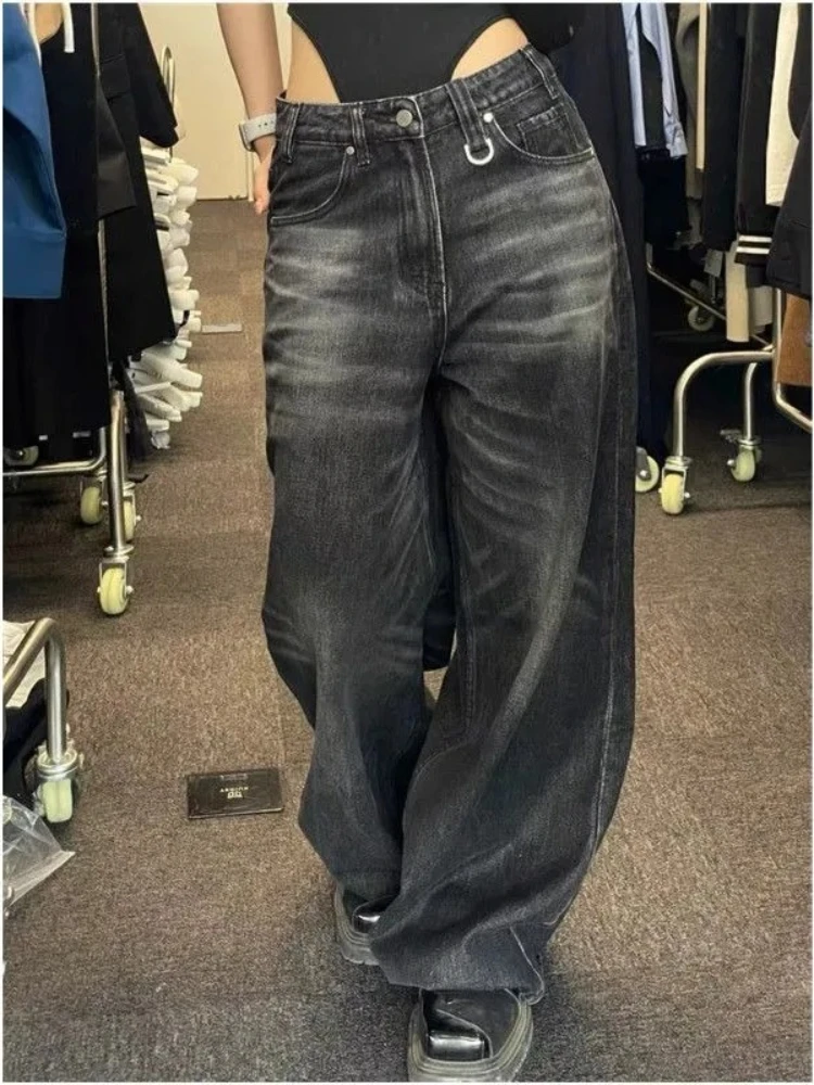 HOUZHOU Black Vintage Wide Leg Women Jeans Y2k Wash Overzised Korean Fashion Denim Pants Baggy Hip Hop Streetwear Gyaru Trousers
HOUZHOU Black Vintage Wide Leg Women Jeans Y2k Wash Overzised Korean Fashion Denim Pants Baggy Hip Hop Streetwear Gyaru Trousers