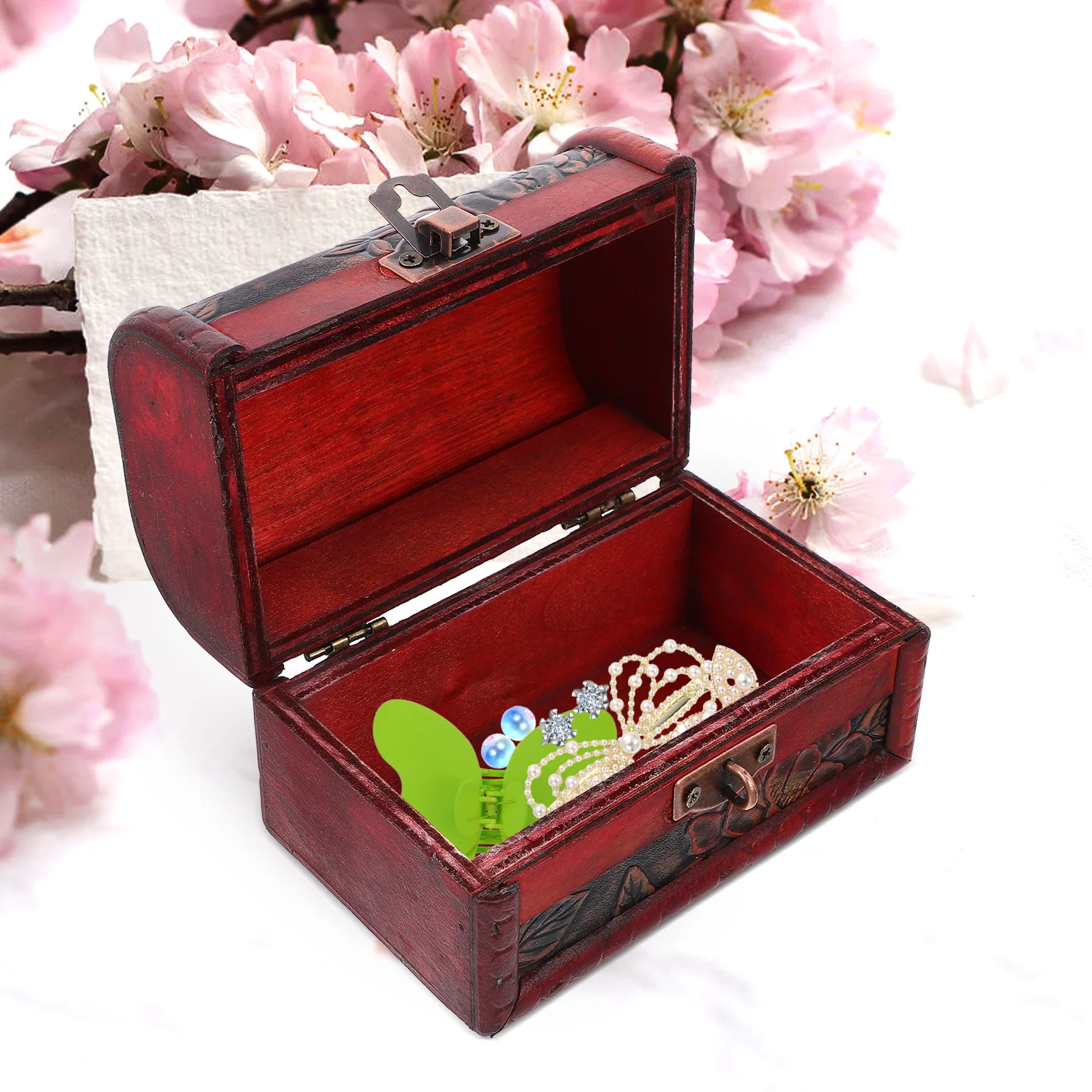 Vintage Style Wooden Storage Box Jewelry Organizer Chest Bedroom Decorative Keepsake Trinket Box Portable Treasure Chest Red
Vintage Style Wooden Storage Box Jewelry Organizer Chest Bedroom Decorative Keepsake Trinket Box Portable Treasure Chest Red