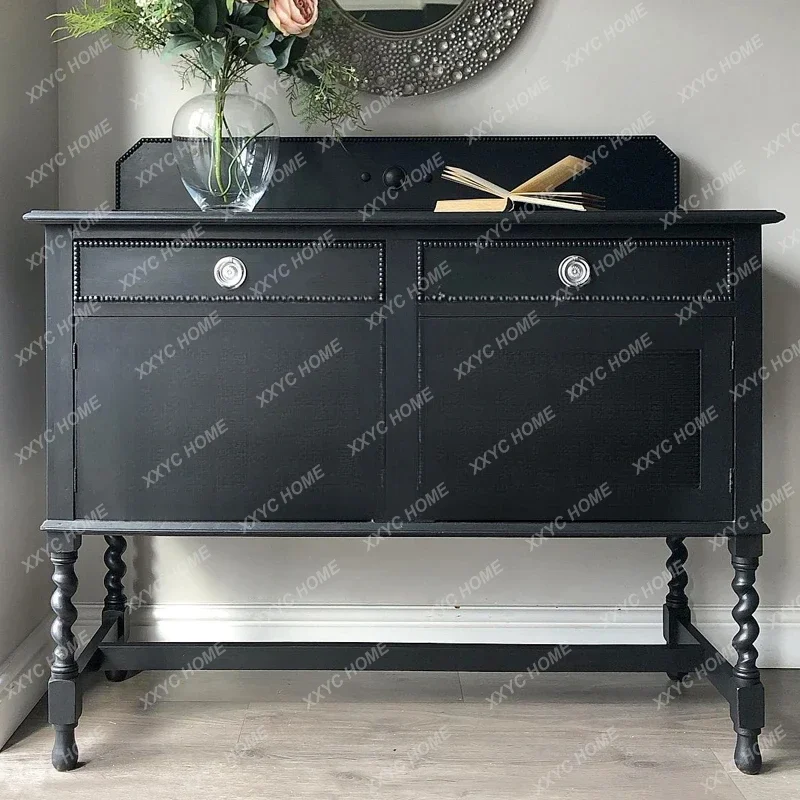 A Black Solid Wood Locker/Neoclassical Chest of Drawers/Multifunctional Storage Cabinet/Entrance Cabinet/
A Black Solid Wood Locker/Neoclassical Chest of Drawers/Multifunctional Storage Cabinet/Entrance Cabinet/