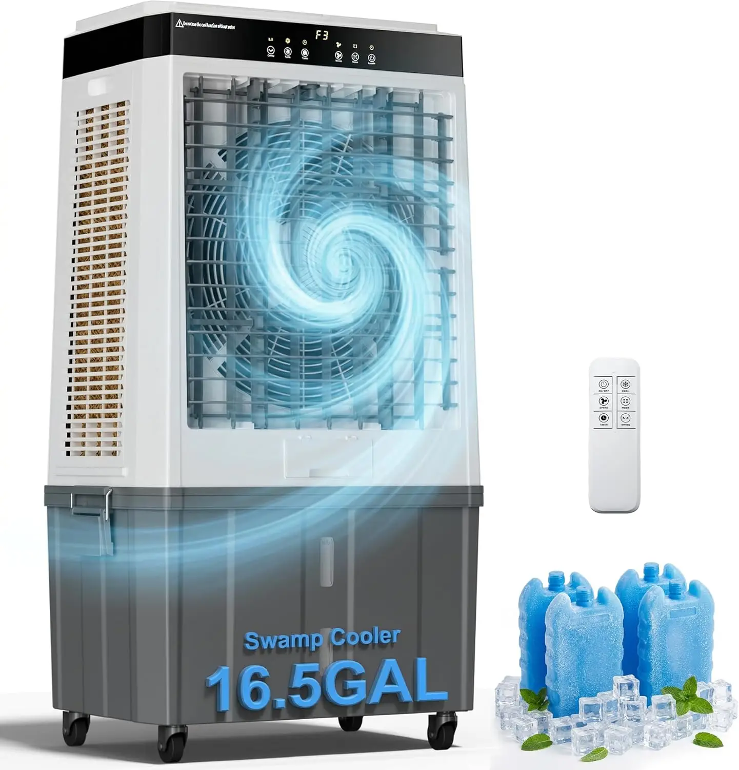 Portable 45-Inch Evaporative Air Cooler with 5100 CFM, 16.5-Gallon Water Tank, 120° Oscillation, Remote Control, 12-Hour Timer, 3 Modes & 3 Wind Speeds for Indoor and Outdoor Use, Black
Portable 45-Inch Evaporative Air Cooler with 5100 CFM, 16.5-Gallon Water Tank, 120° Oscillation, Remote Control, 12-Hour Timer, 3 Modes & 3 Wind Speeds for Indoor and Outdoor Use, Black
