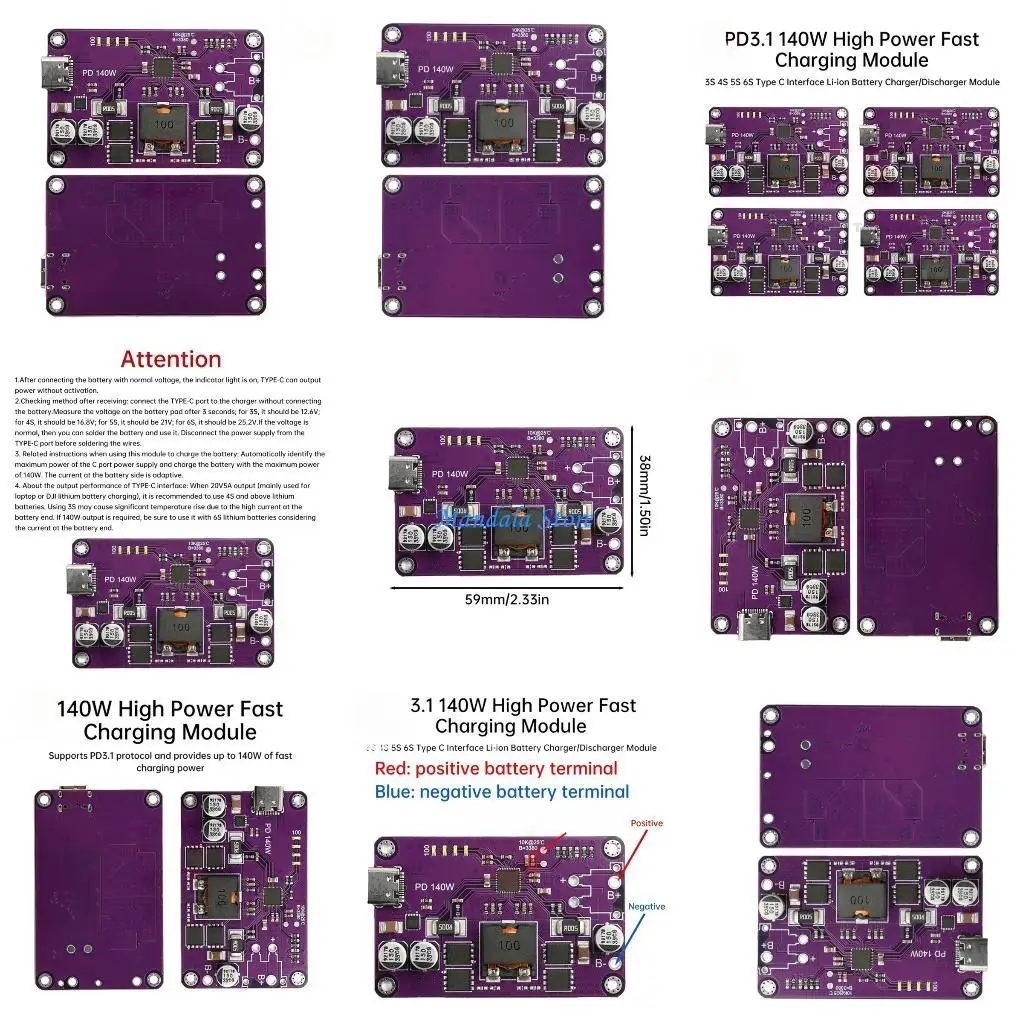 U2JC Intelligent 140W Type C Charging Module Automatic Current Adjustment For Lithium Batteries
U2JC Intelligent 140W Type C Charging Module Automatic Current Adjustment For Lithium Batteries