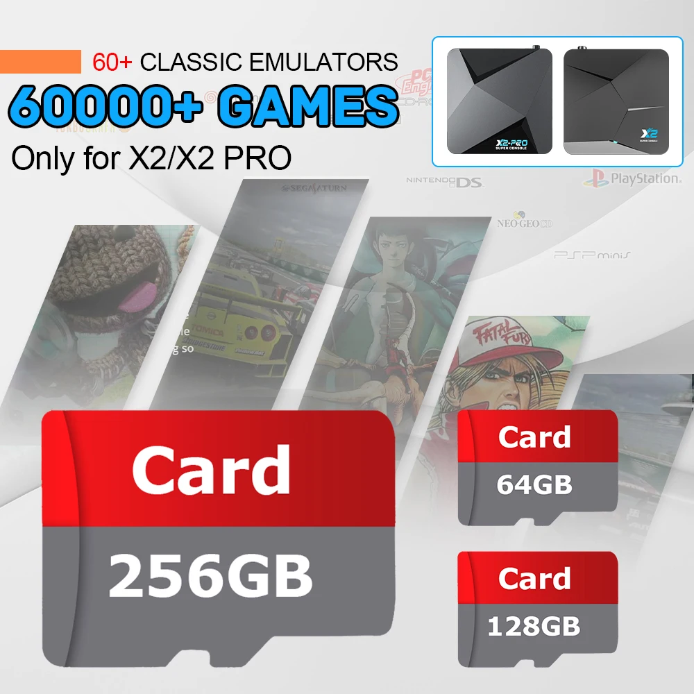 Kinhank Game Card Used For Super Console X2/X2 Pro Retro Video Game Consoles For PSP/PS1/DC/Sega Sature /DC/MAME 60000 Games
Kinhank Game Card Used For Super Console X2/X2 Pro Retro Video Game Consoles For PSP/PS1/DC/Sega Sature /DC/MAME 60000 Games