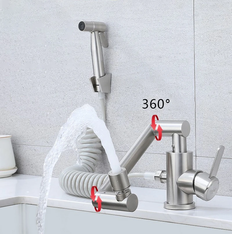 Stainless Steel Basin Faucet with Side Sprayer Dual Mode Stream Sprayer Mechanical Arm Universal Faucet Household Hot Cold Mixer
Stainless Steel Basin Faucet with Side Sprayer Dual Mode Stream Sprayer Mechanical Arm Universal Faucet Household Hot Cold Mixer