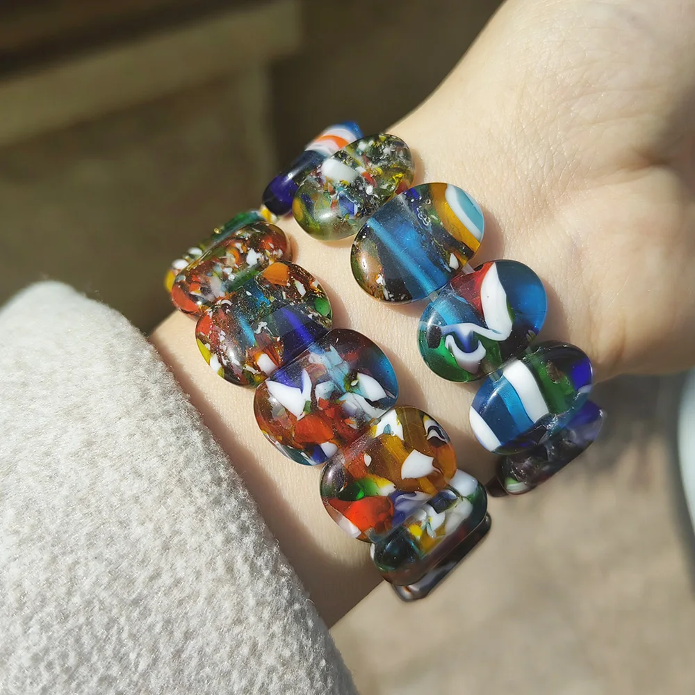 1 PCS Fashion Glass Muran Floral Ellipse Lampwork Colour Flower Bracelet For Women Party Gift Cheap Items
1 PCS Fashion Glass Muran Floral Ellipse Lampwork Colour Flower Bracelet For Women Party Gift Cheap Items