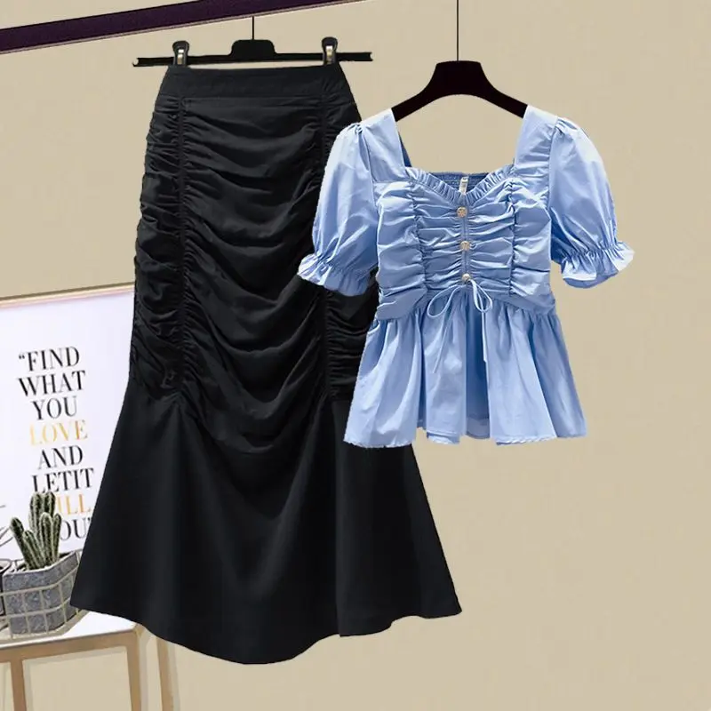 Women's Summer Single/Outfits 2023 New French Light Mature Top Design Sense Fish Tail High Waist Half Skirt Two Piece Set
Women's Summer Single/Outfits 2023 New French Light Mature Top Design Sense Fish Tail High Waist Half Skirt Two Piece Set