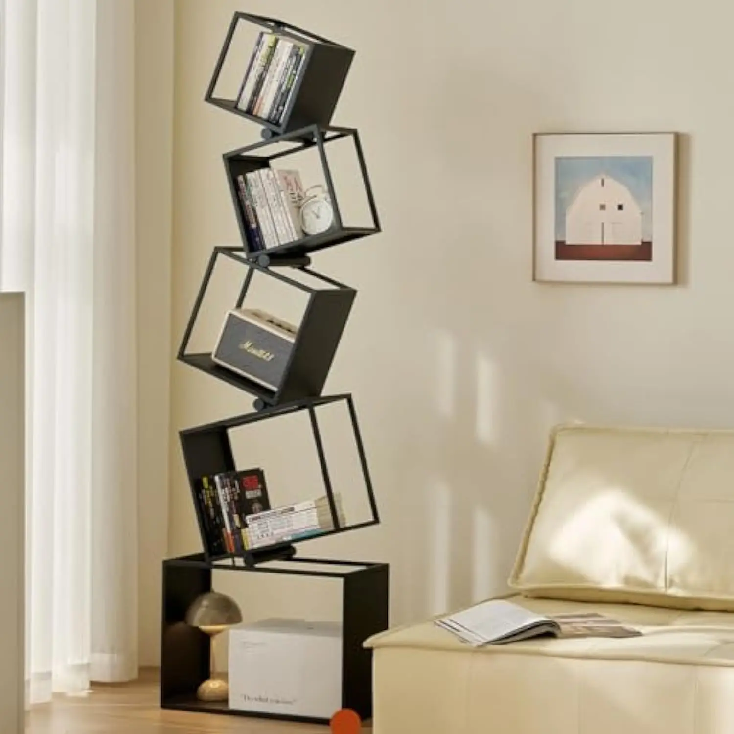 Geometric Bookshelf,5-Tier Unique Bookcase, 72.8 Tall Black Bookshelf, Modern Book Shelf, Corner Storage Shelf for Cds/Books/Ho
Geometric Bookshelf,5-Tier Unique Bookcase, 72.8 Tall Black Bookshelf, Modern Book Shelf, Corner Storage Shelf for Cds/Books/Ho