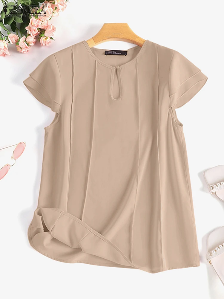 2025 Summer Short Sleeve Shirt ZANZEA Elegant Women OL Work Blouse Casual Solid Holiday Tops Tunic Female Office Blusas Chemise
2025 Summer Short Sleeve Shirt ZANZEA Elegant Women OL Work Blouse Casual Solid Holiday Tops Tunic Female Office Blusas Chemise