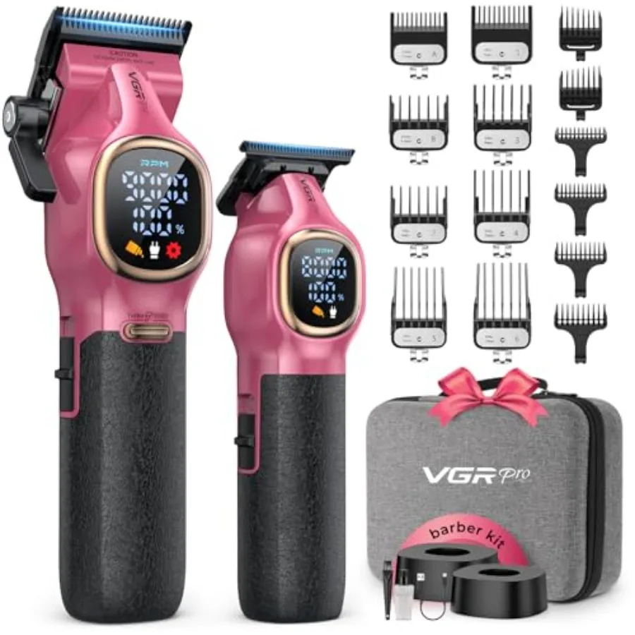 VGRPRO Professional Hair Clippers for Men, Professional Barber Clippers and Trimmer Set, Cordless Hair Clippers for Hair Cuttin
VGRPRO Professional Hair Clippers for Men, Professional Barber Clippers and Trimmer Set, Cordless Hair Clippers for Hair Cuttin