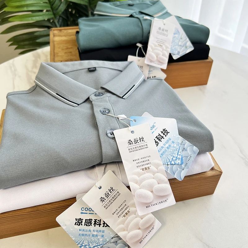 Silk irt Men's Summer New Faion Casual ort Sve T-irt Stand Fit Polyester Cotton Silk Blend
Silk irt Men's Summer New Faion Casual ort Sve T-irt Stand Fit Polyester Cotton Silk Blend