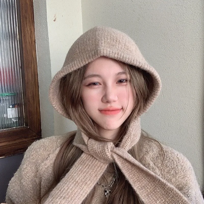 Women Korean Style Knitted Balaclava Hat Scarf One Piece Winter Warm Thickened Face Neck Protection Windproof Ski Mask
Women Korean Style Knitted Balaclava Hat Scarf One Piece Winter Warm Thickened Face Neck Protection Windproof Ski Mask