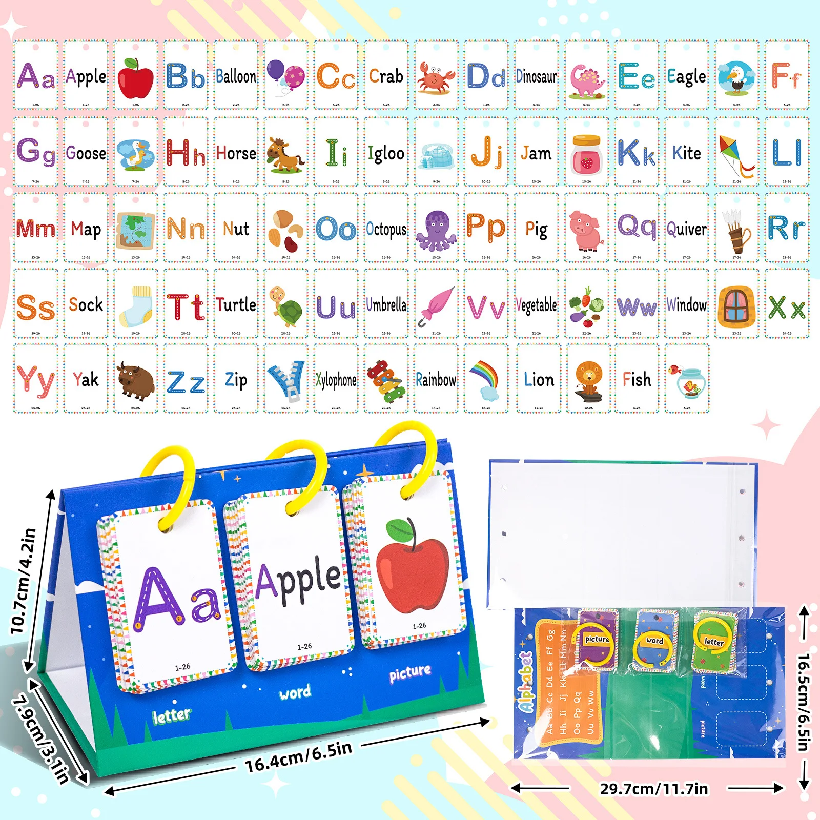 Early Education Letter Card English Learning Cards Flash Set for Alphabet Plastic Cognitive Flashcards
Early Education Letter Card English Learning Cards Flash Set for Alphabet Plastic Cognitive Flashcards