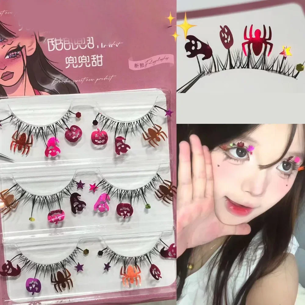 3 Pairs Halloween Little Devil Sequins False Eyelash Full Stripe Lashes Crisscross Fake Eyelash Transparent Terrier Eye Makeup
3 Pairs Halloween Little Devil Sequins False Eyelash Full Stripe Lashes Crisscross Fake Eyelash Transparent Terrier Eye Makeup