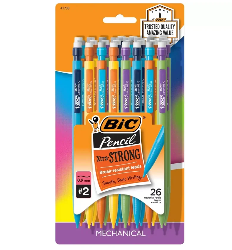 26pk Xtra Strong 0.9mm Mechanical Pencil: Thick Lead, School Supplies, Erasable, Plastic
26pk Xtra Strong 0.9mm Mechanical Pencil: Thick Lead, School Supplies, Erasable, Plastic