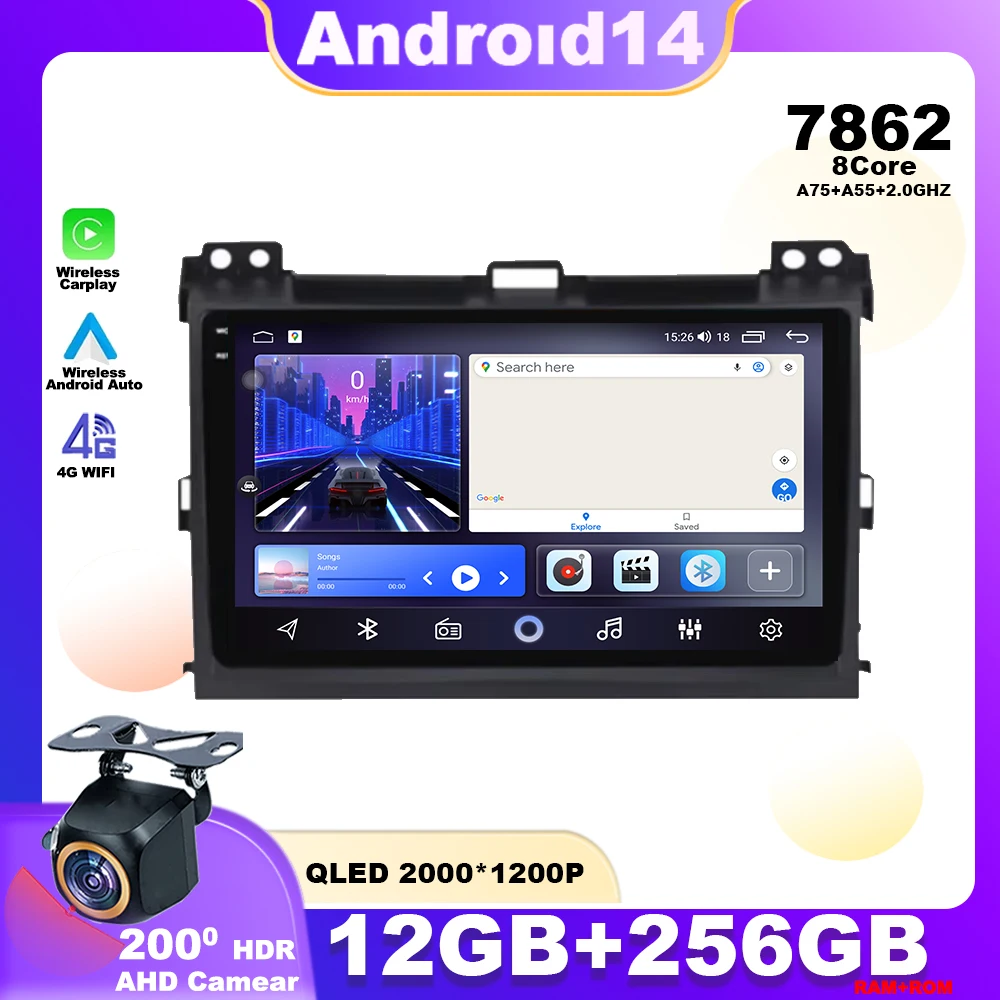 Android 14 For Toyota Land Cruiser Prado 120 3 III For Lexus GX470 GX 470 J120 2002 - 2009 Car Radio Multimedia Player GPS 4G BT
Android 14 For Toyota Land Cruiser Prado 120 3 III For Lexus GX470 GX 470 J120 2002 - 2009 Car Radio Multimedia Player GPS 4G BT