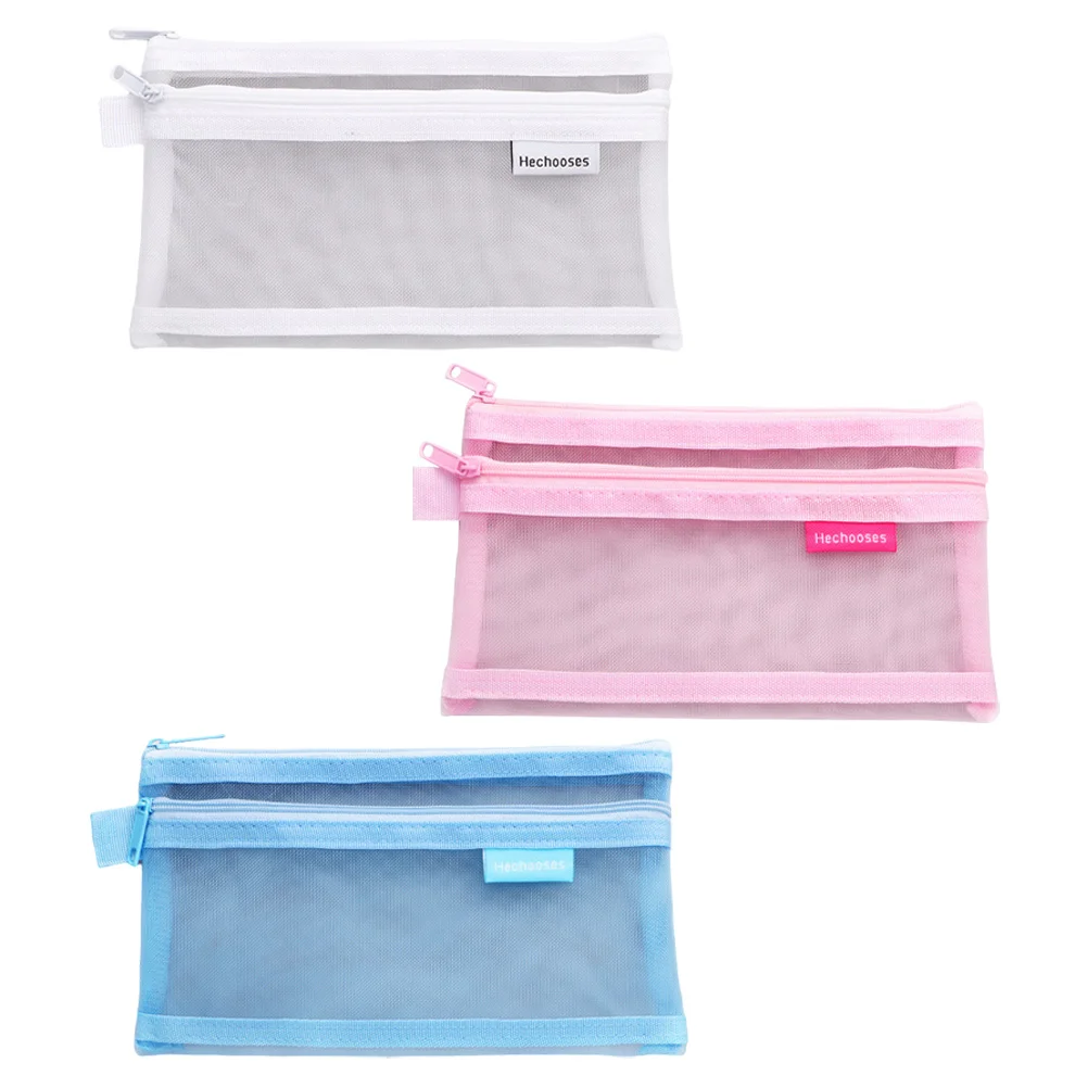 3 Pcs Pencil Case Double Layer Transparent Pouch Nylon Portable Stationery Bags
3 Pcs Pencil Case Double Layer Transparent Pouch Nylon Portable Stationery Bags