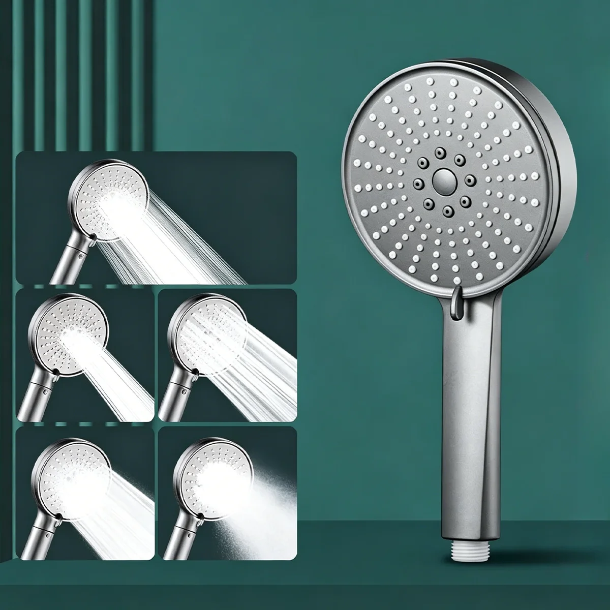 Simple large water spray five-level multi-functional pressurized shower head large panel handheld shower faucet
Simple large water spray five-level multi-functional pressurized shower head large panel handheld shower faucet