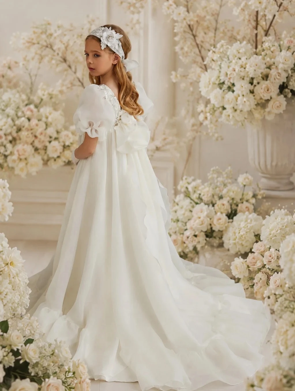 Customized Flower Girl Dress For Wedding Appliques Short Sleeve Floor Length High Waist Kids Birthday First Communion Gown
Customized Flower Girl Dress For Wedding Appliques Short Sleeve Floor Length High Waist Kids Birthday First Communion Gown