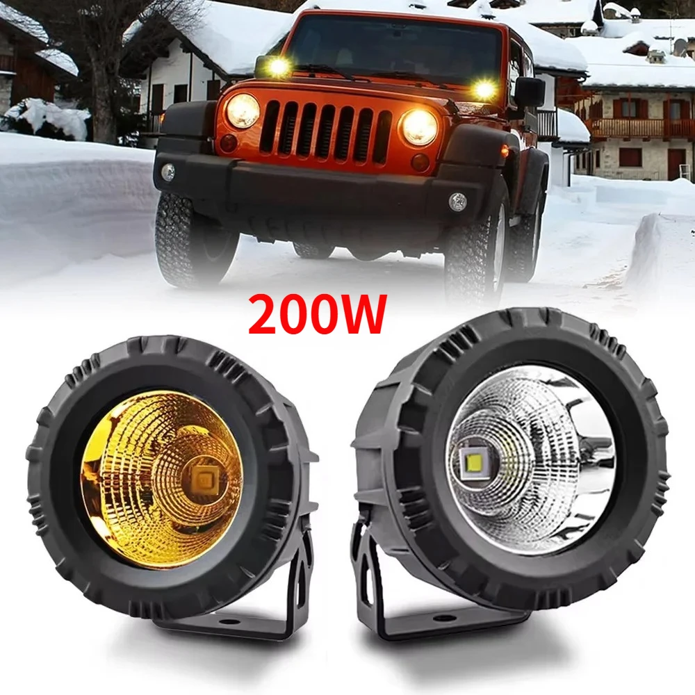 200W Motorcycle Led Headlight Spot Lamp White Yellow Off-road Fog Light Car Truck Running Lighting 24V 12V Auxiliary Work Lights
200W Motorcycle Led Headlight Spot Lamp White Yellow Off-road Fog Light Car Truck Running Lighting 24V 12V Auxiliary Work Lights