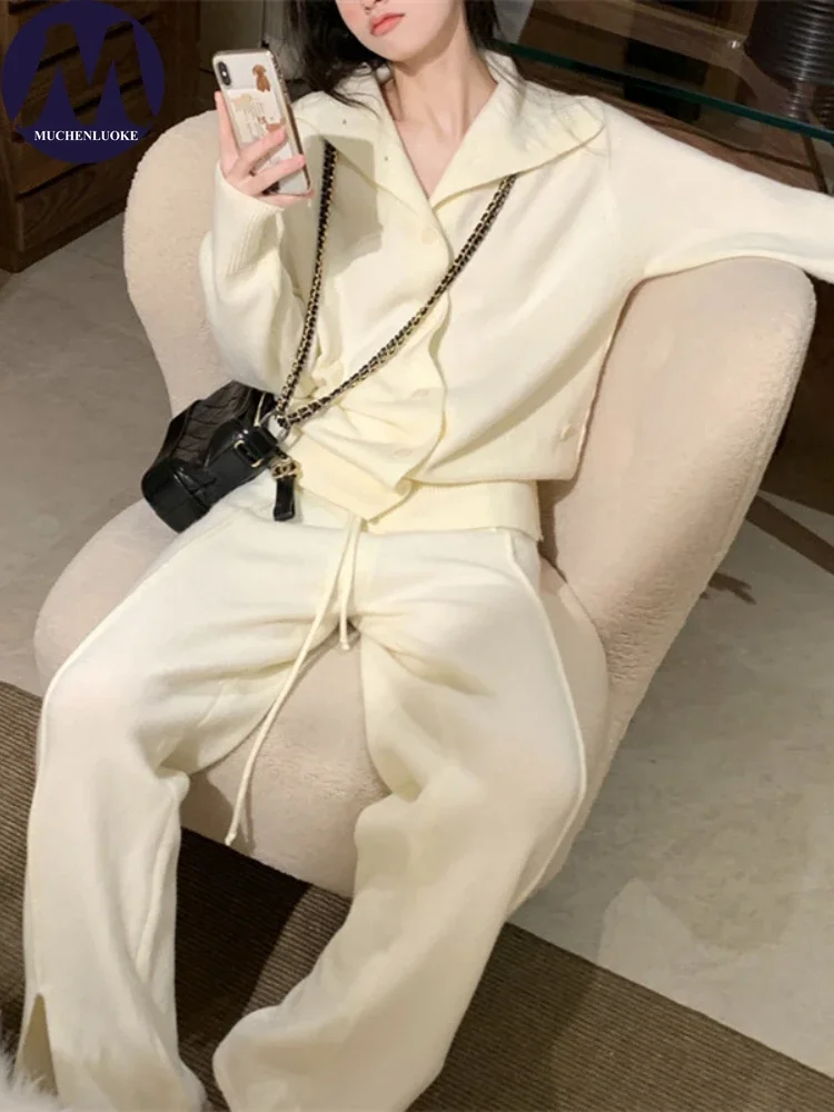 Women's Knitted Hooded Sweater and Wide-leg Pant Set, Loose Cardigan Suit, Casual Fashion, New, Autumn, Winter, 2025, 2 Pcs
Women's Knitted Hooded Sweater and Wide-leg Pant Set, Loose Cardigan Suit, Casual Fashion, New, Autumn, Winter, 2025, 2 Pcs