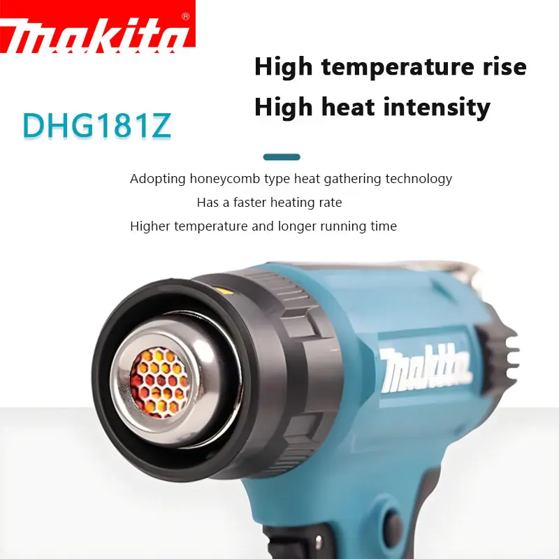 DHG181Z Makita 18V Cordless Heat Gun Handheld Hot Air Soldering Gun with LED Display 550°C Temperature Control Thermal Blower
DHG181Z Makita 18V Cordless Heat Gun Handheld Hot Air Soldering Gun with LED Display 550°C Temperature Control Thermal Blower