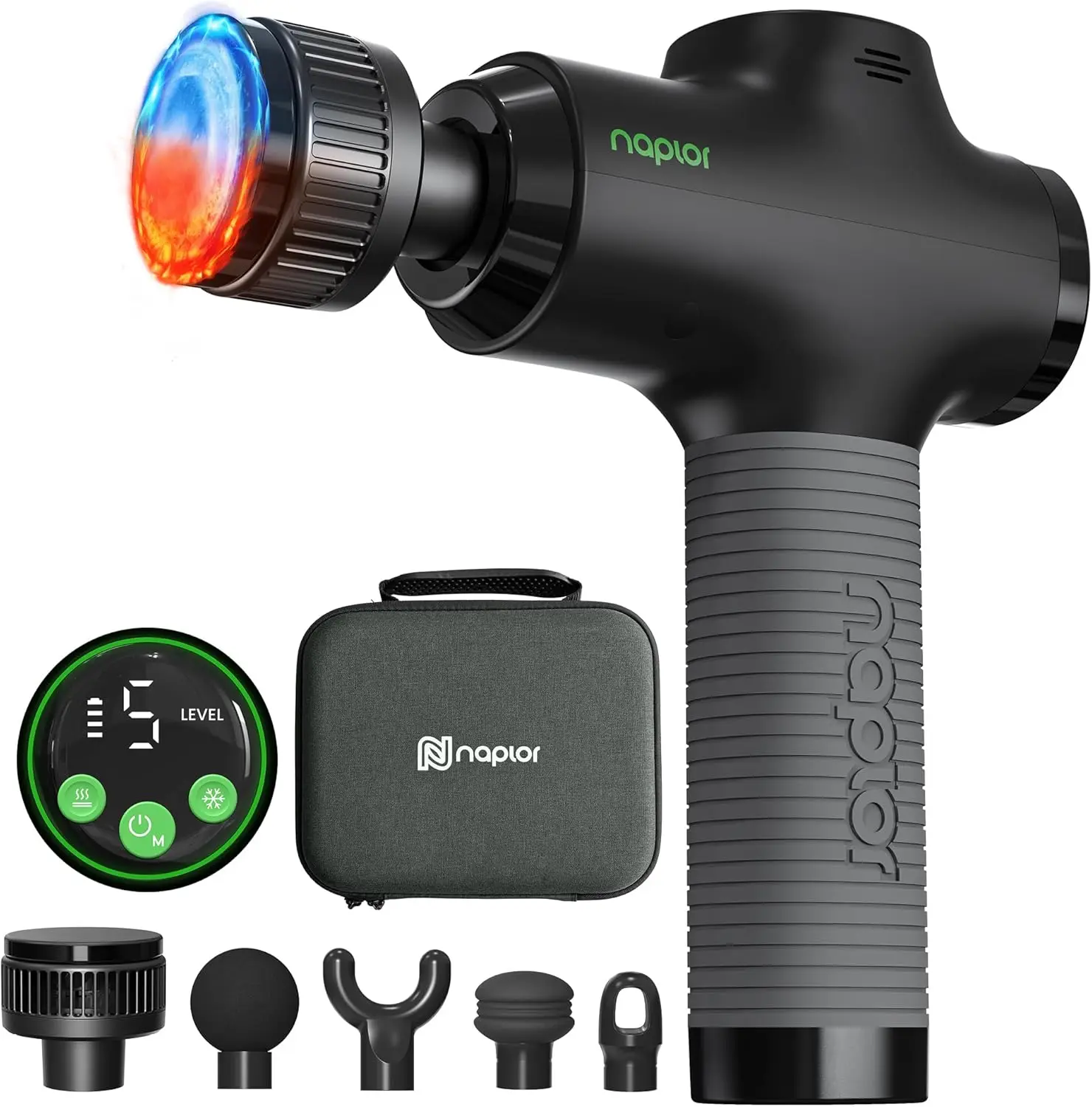 Massage Gun with Heat & Cold, Deep Tissue Percussion, Quiet, 5 Speeds, LED Display, Carrying Case
Massage Gun with Heat & Cold, Deep Tissue Percussion, Quiet, 5 Speeds, LED Display, Carrying Case