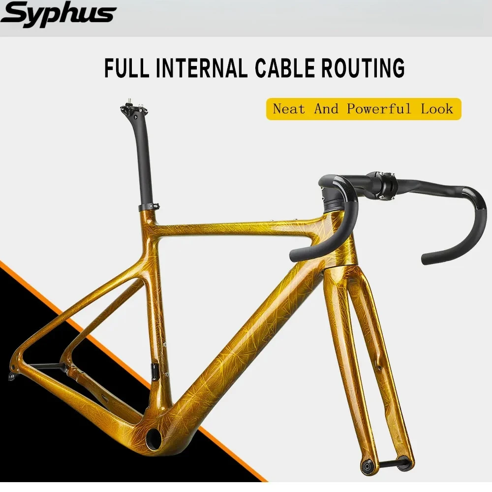 Syphus T1100 Full Carbon Bike Gravel Frame BB79 Carbon Bicycle Cyclocross Frame 700*40C Road Bike Gravel Frame
Syphus T1100 Full Carbon Bike Gravel Frame BB79 Carbon Bicycle Cyclocross Frame 700*40C Road Bike Gravel Frame