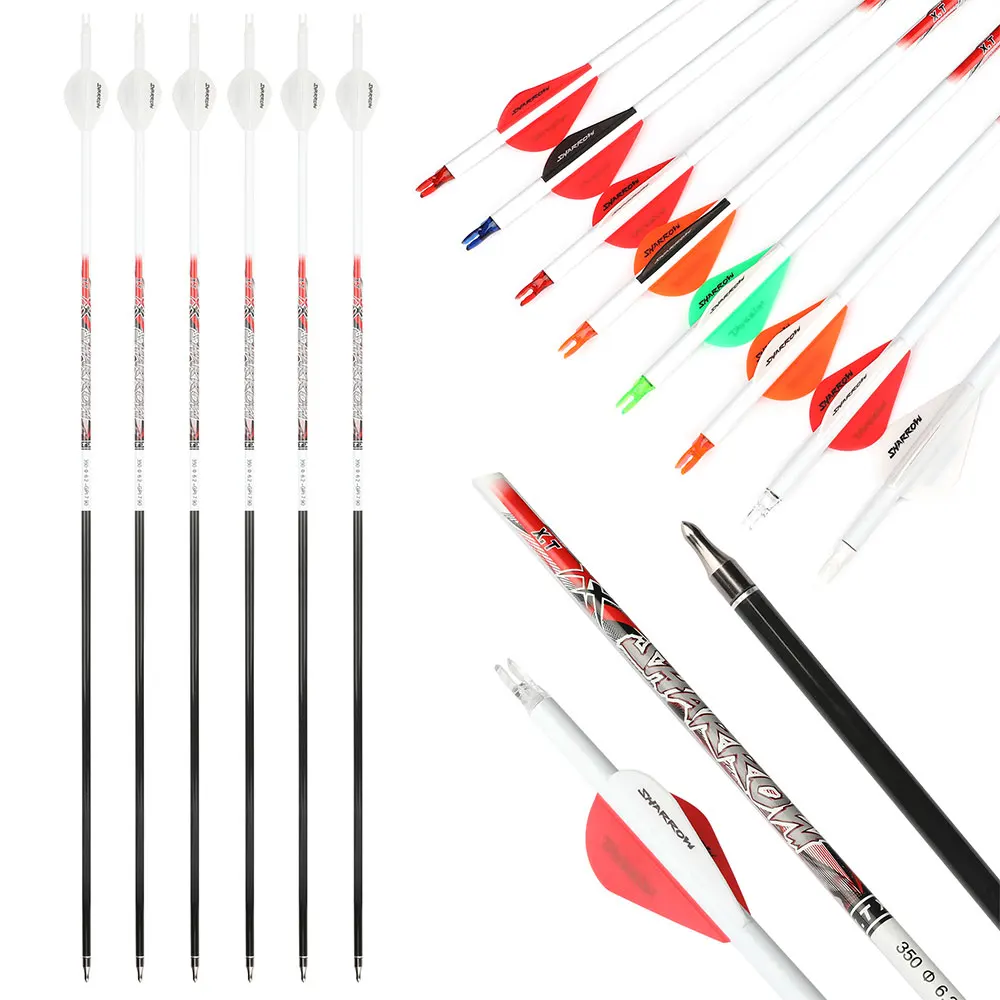 6/12pcs Pure Carbon Arrow 33.5 inch Spine 300-800 ID 6.2 mm Rubber Vane 100gr Tips Archery For Compound Bow Recuvre Bow Hunting
6/12pcs Pure Carbon Arrow 33.5 inch Spine 300-800 ID 6.2 mm Rubber Vane 100gr Tips Archery For Compound Bow Recuvre Bow Hunting