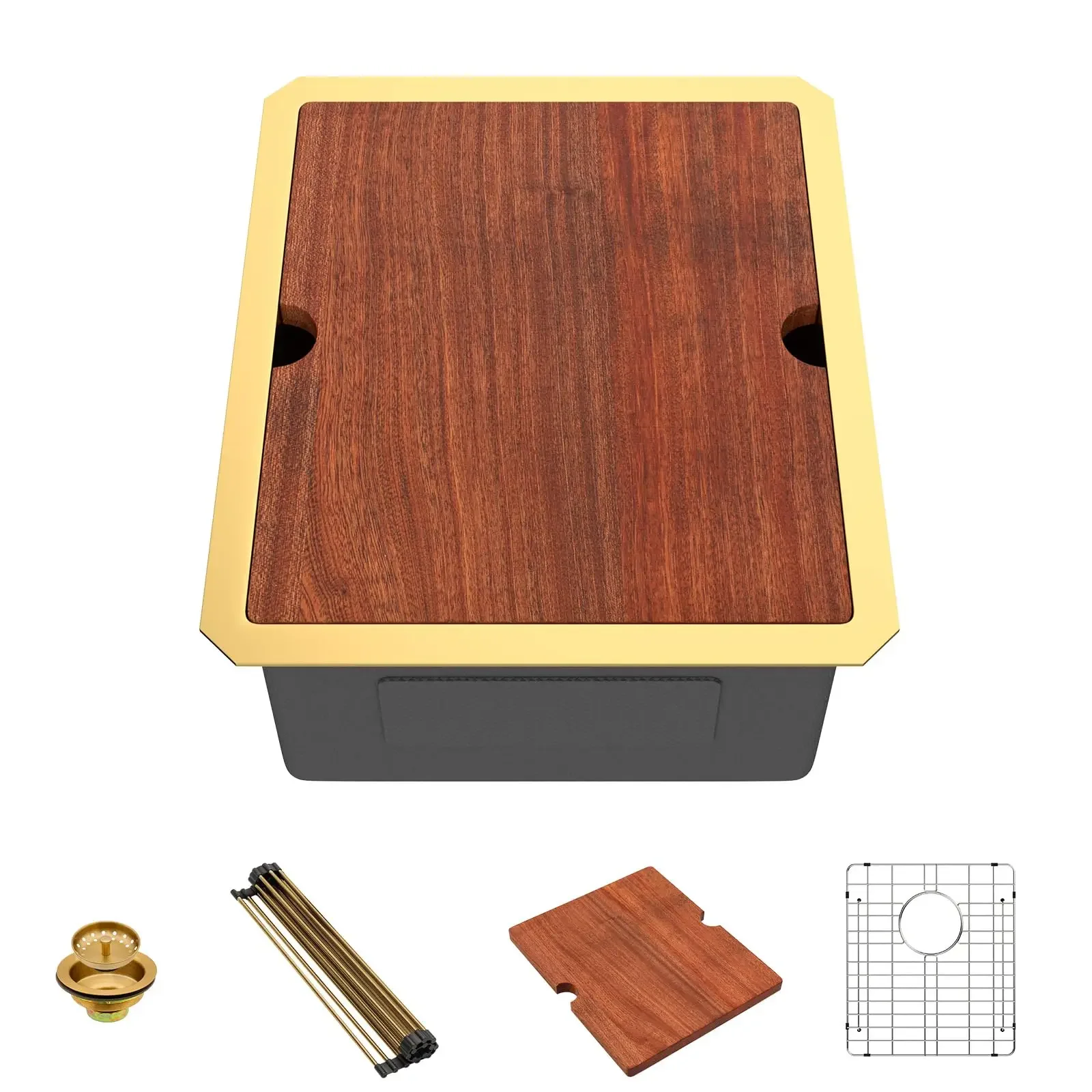 Undermount RV Kitchen Sink 13x15 Inch 16 Gauge Stainless Steel Workstation Sink With Cutting Board
Undermount RV Kitchen Sink 13x15 Inch 16 Gauge Stainless Steel Workstation Sink With Cutting Board