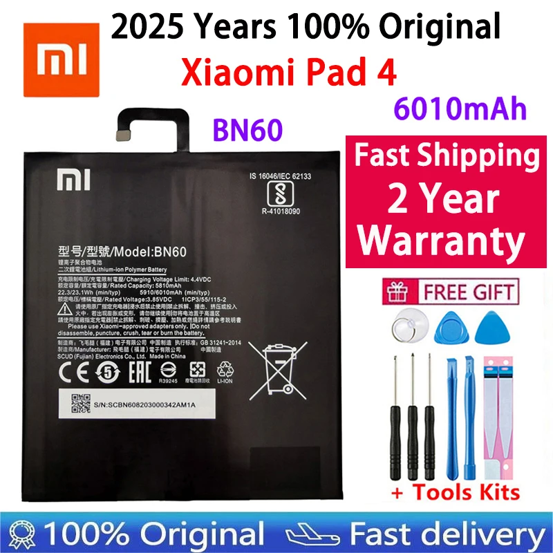 Xiao Mi New 100% Original BN60 6010mAh For Xiaomi Pad 4 Mipad 4 Mobile Phone In Stock Batteries Batteria With Gift Tools
Xiao Mi New 100% Original BN60 6010mAh For Xiaomi Pad 4 Mipad 4 Mobile Phone In Stock Batteries Batteria With Gift Tools