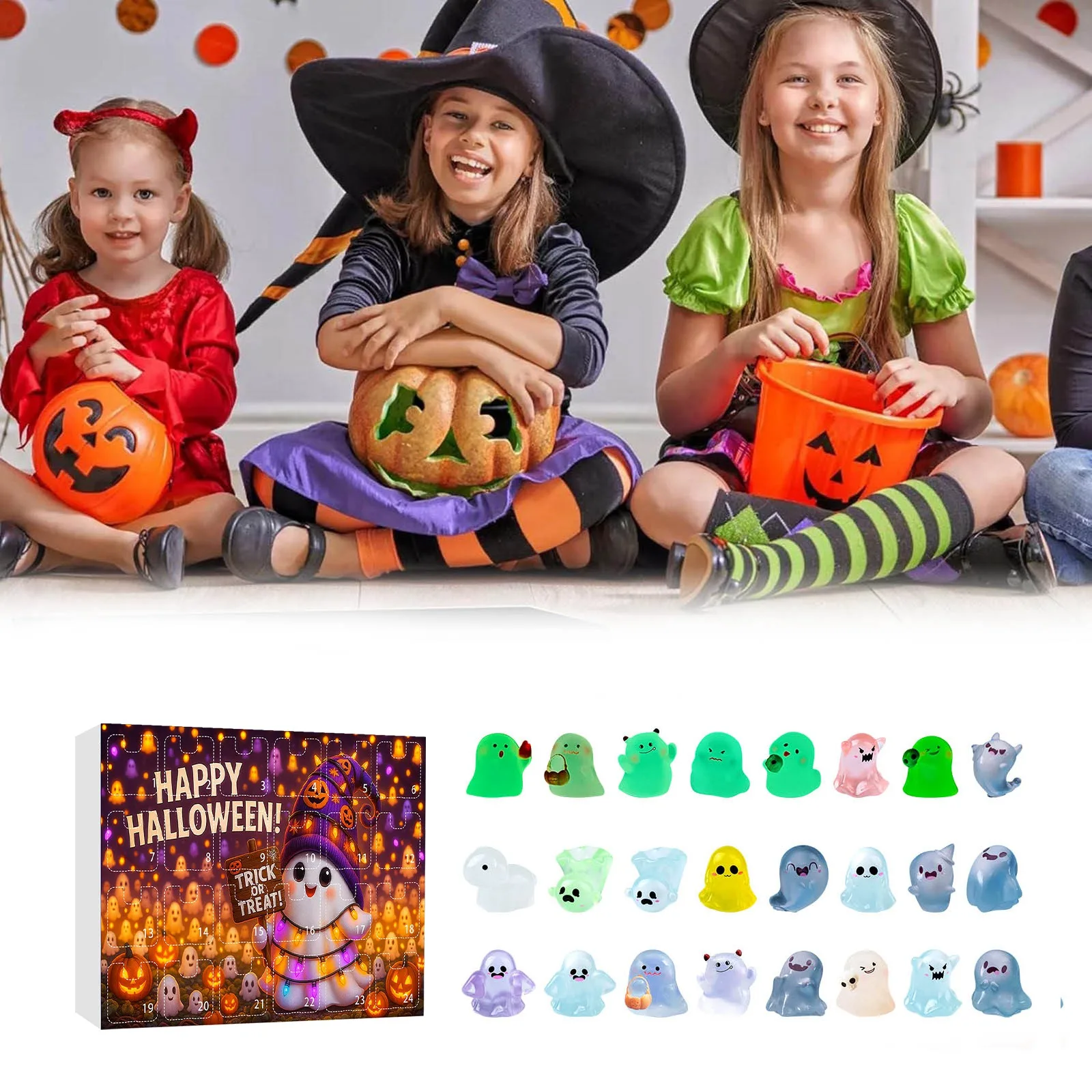 Halloween Ghost Resin Blind Box Countdown Calendar Set Adorable and Diverse Ghost Shaped Resin Decorations Halloween Party Decor
Halloween Ghost Resin Blind Box Countdown Calendar Set Adorable and Diverse Ghost Shaped Resin Decorations Halloween Party Decor