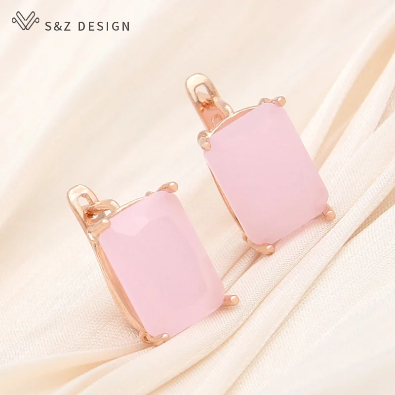 S&Z DESIGN New Fashion Elegant Pink Rectangle Crystal Dangle Earrings For Women Girl Wedding Party Jewelry Eardrop Fine Gift
S&Z DESIGN New Fashion Elegant Pink Rectangle Crystal Dangle Earrings For Women Girl Wedding Party Jewelry Eardrop Fine Gift