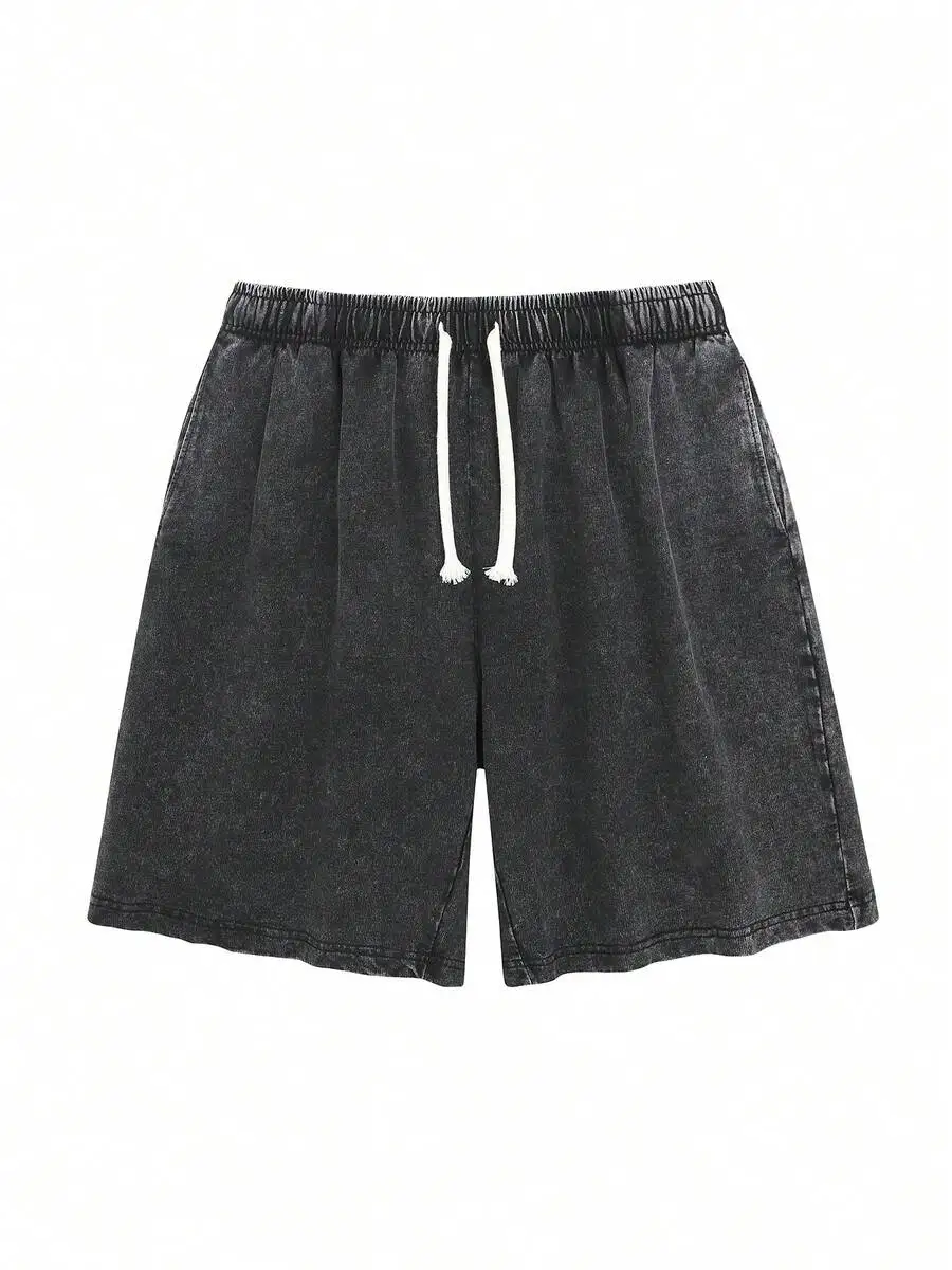 Washed Cotton Shorts With Elastic Waist And White Drawstrings Casual Edgy Design
Washed Cotton Shorts With Elastic Waist And White Drawstrings Casual Edgy Design