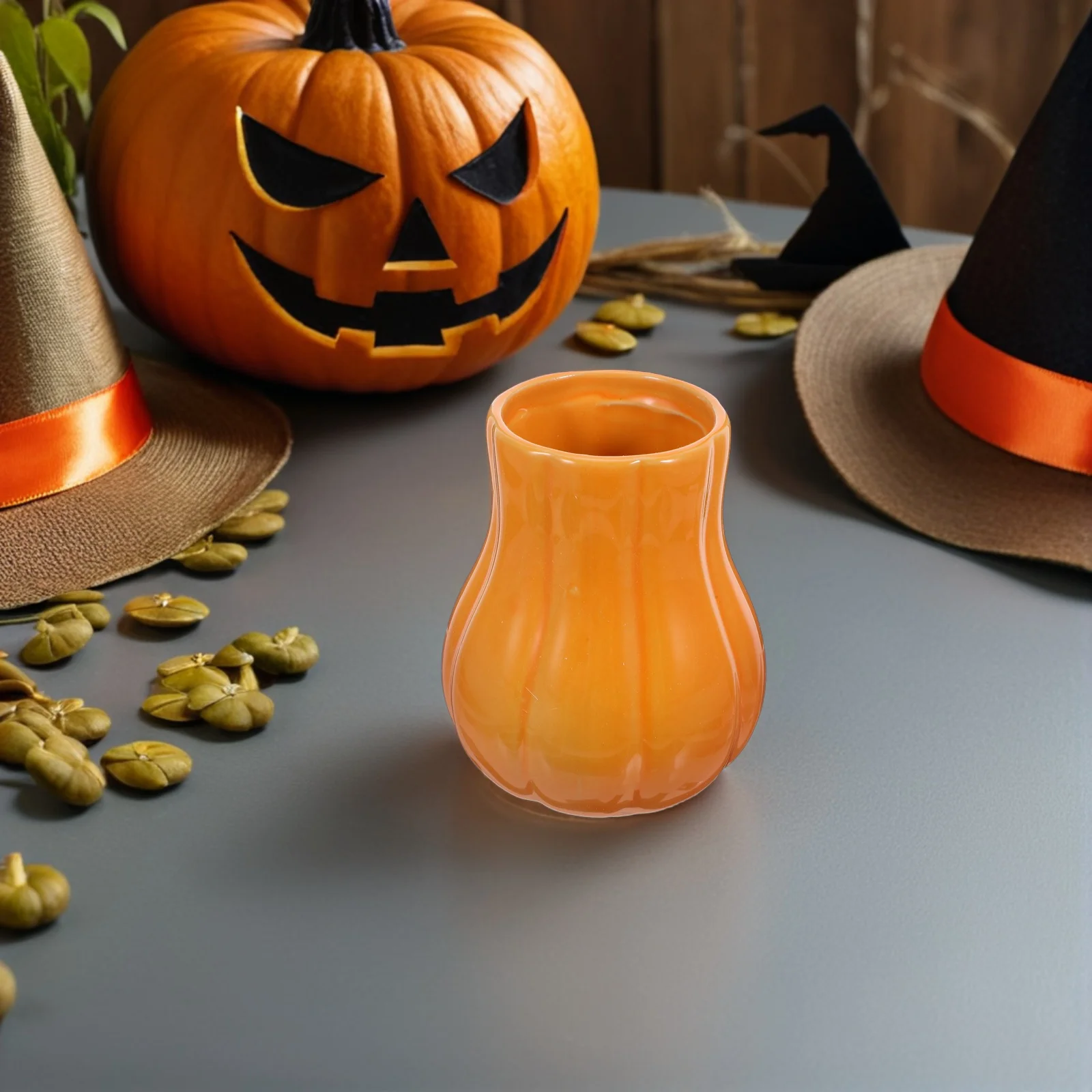 Ceramic Pumpkin Utensil Crock Rustic Farmhouse Kitchen Decor Orange Cutlery Bucket Spooky Halloween Design Pumpkin Storage Jar
Ceramic Pumpkin Utensil Crock Rustic Farmhouse Kitchen Decor Orange Cutlery Bucket Spooky Halloween Design Pumpkin Storage Jar