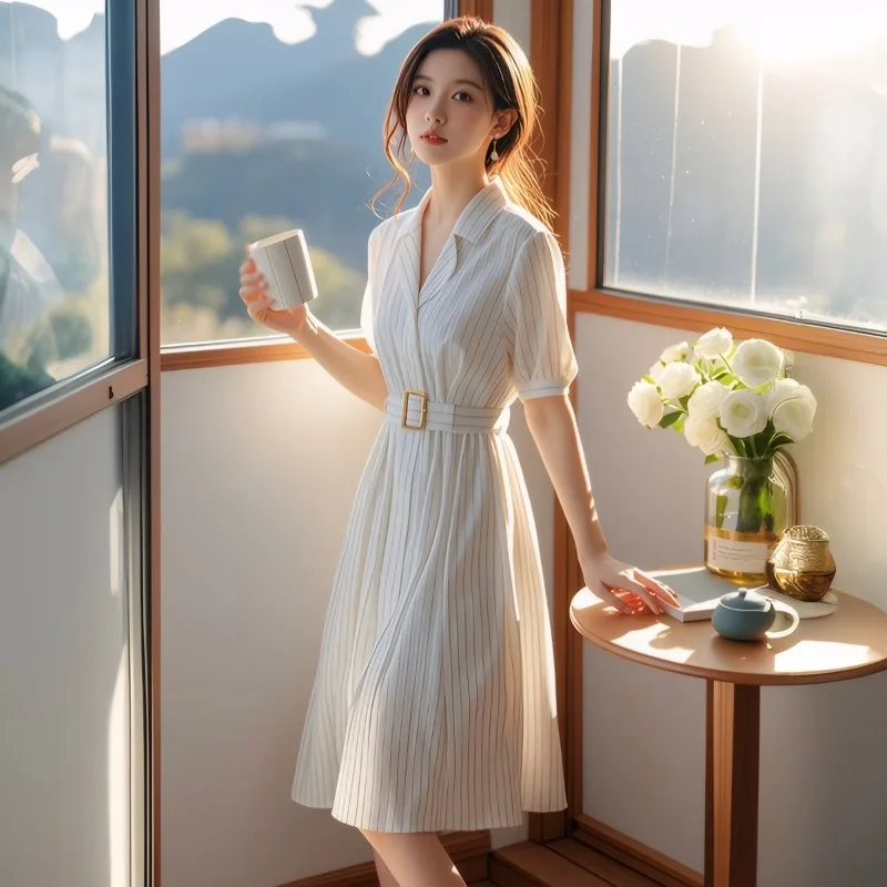 Новое французское летнее полосатое платье, женское модное платье трапециевидной формы с короткими рукавами и тонкой талией, элегантные офисные женские платья, Vestidos
Новое французское летнее полосатое платье, женское модное платье трапециевидной формы с короткими рукавами и тонкой талией, элегантные офисные женские платья, Vestidos