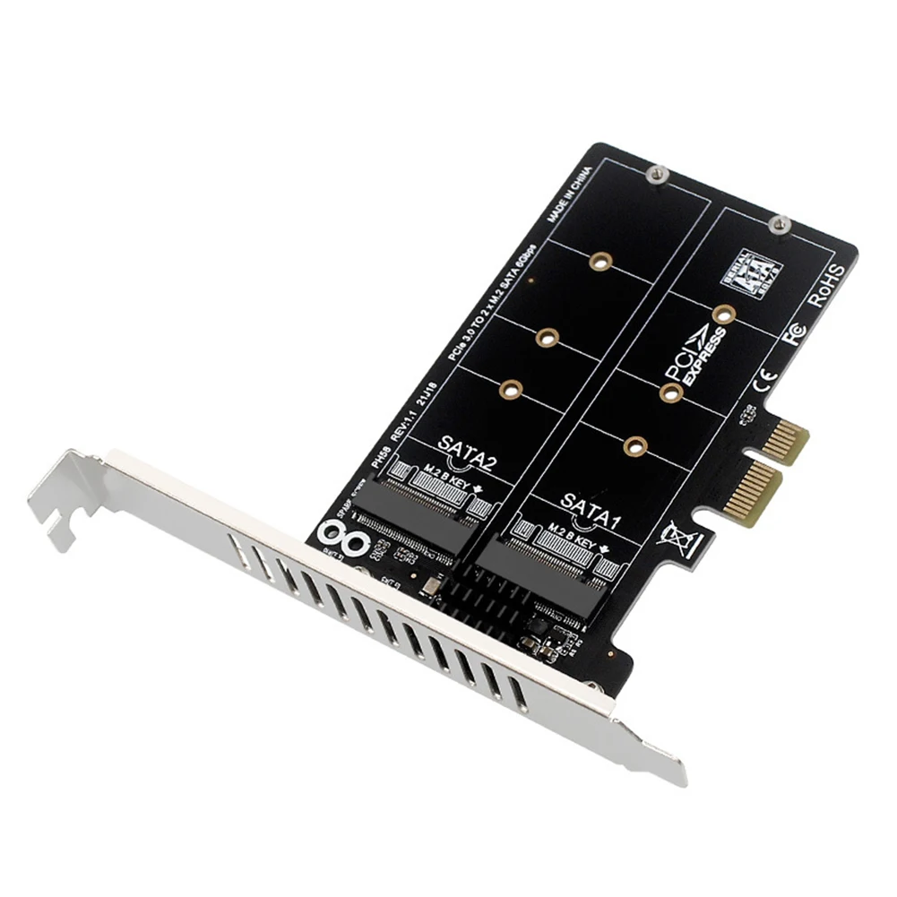 M.2 SATA To PCIE Dual-Disk Array Card Double Disc M2 SATA Extended Card RAID Adapter Board PCIe X1/X4/X8/X16 Support M.2 SSD
M.2 SATA To PCIE Dual-Disk Array Card Double Disc M2 SATA Extended Card RAID Adapter Board PCIe X1/X4/X8/X16 Support M.2 SSD