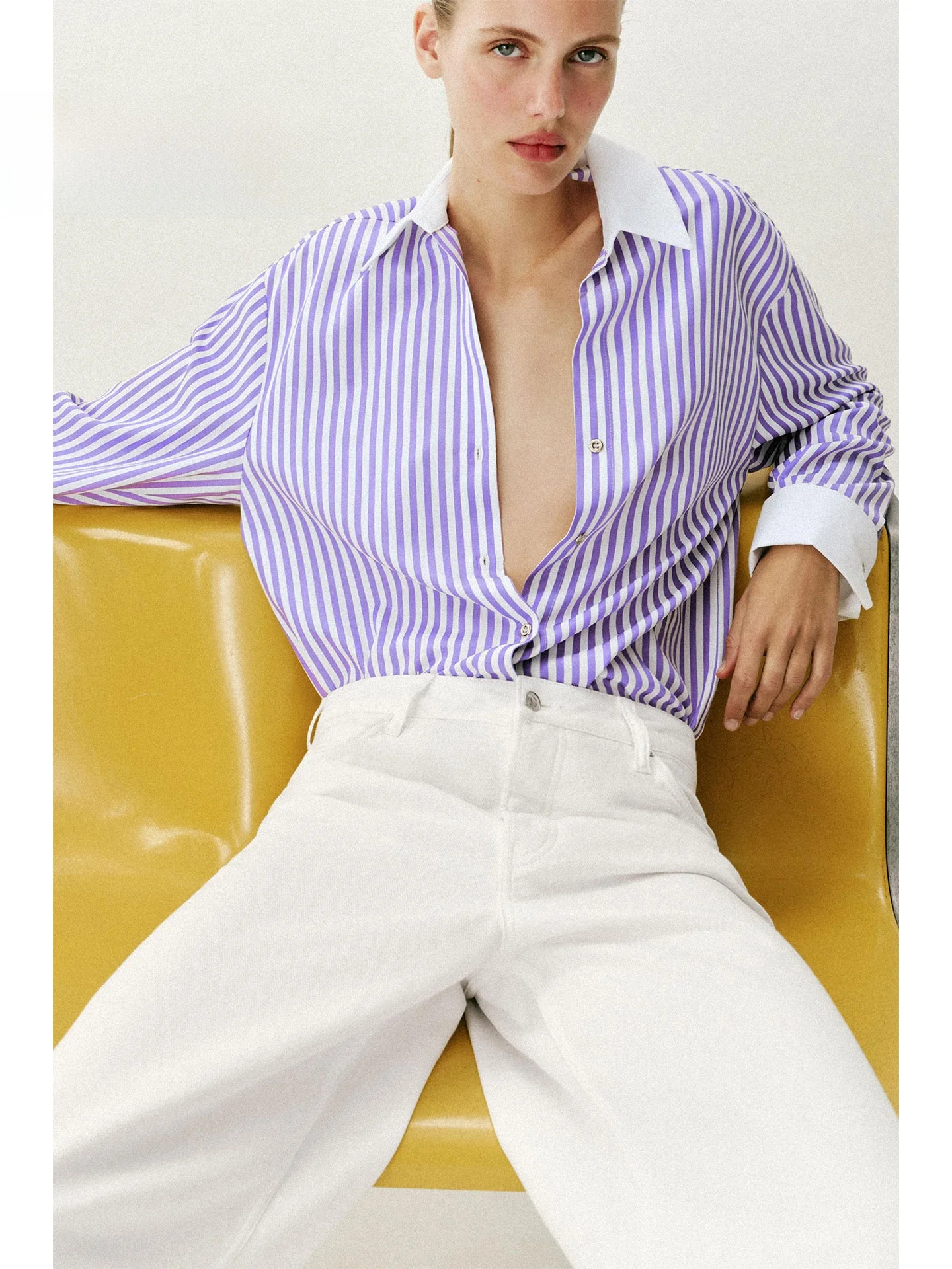 Summer 2026 Casual Style Loose Women's Shirt Striped Color Block Long Sleeve Casual Fashion Silk Blend Business Commute Shirt
Summer 2026 Casual Style Loose Women's Shirt Striped Color Block Long Sleeve Casual Fashion Silk Blend Business Commute Shirt