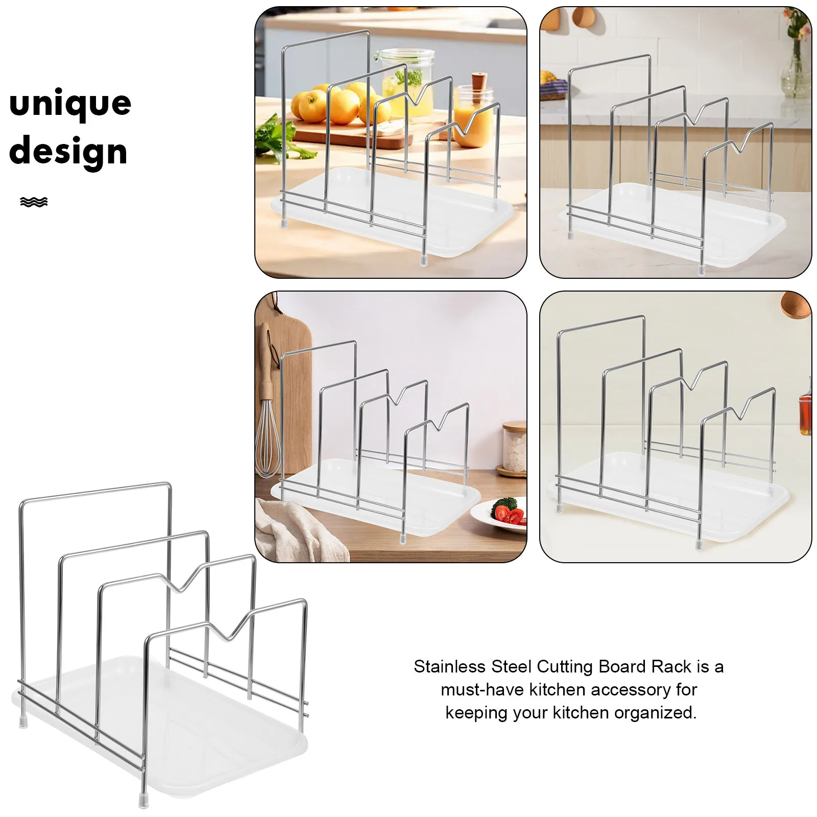 Stainless Steel Lid Storage Rack Pot Lid Organizer Cutting Board Rack Kitchen Countertop Organizer Drain Tray Holder
Stainless Steel Lid Storage Rack Pot Lid Organizer Cutting Board Rack Kitchen Countertop Organizer Drain Tray Holder