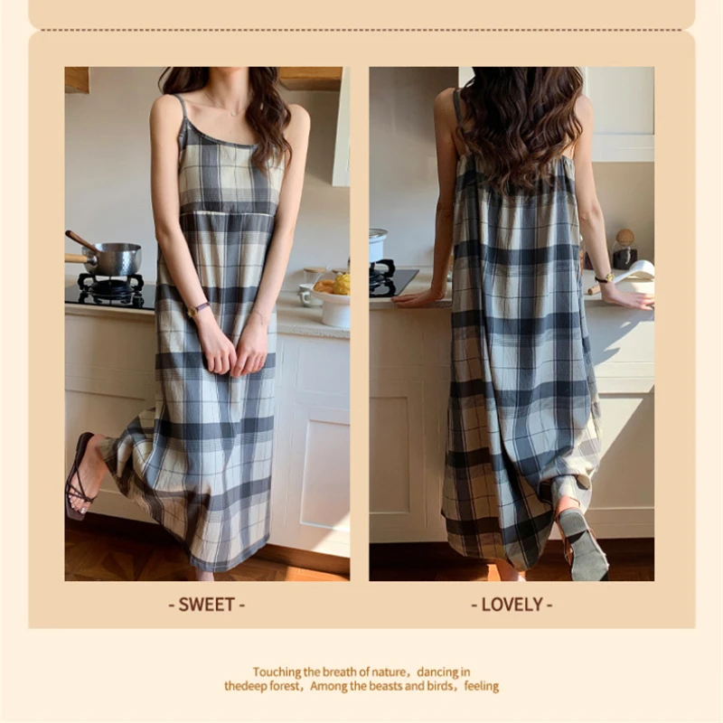 M-2XL Large Size Women Sleeveless Long Dress with Chest Pad Korean Print High Waist Strappy NIghtgown Sleepwear Loose Pajama
M-2XL Large Size Women Sleeveless Long Dress with Chest Pad Korean Print High Waist Strappy NIghtgown Sleepwear Loose Pajama