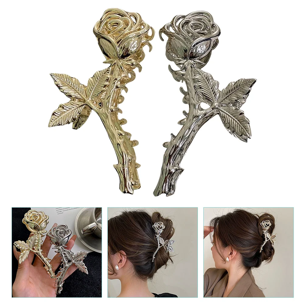 2pcs Metal Rose Claw Clip Strong Grip Non-Slip Elegant Flower Design Decorative Hair Accessories For Women Thin Thick Hair
2pcs Metal Rose Claw Clip Strong Grip Non-Slip Elegant Flower Design Decorative Hair Accessories For Women Thin Thick Hair