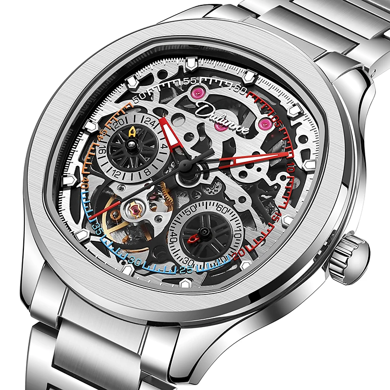 DULUNWE Men's Sporty and Stylish Automatic Mechanical Watch, Waterproof, With a Luminous Skeleton Dial, Making it a Great Gift.
DULUNWE Men's Sporty and Stylish Automatic Mechanical Watch, Waterproof, With a Luminous Skeleton Dial, Making it a Great Gift.
