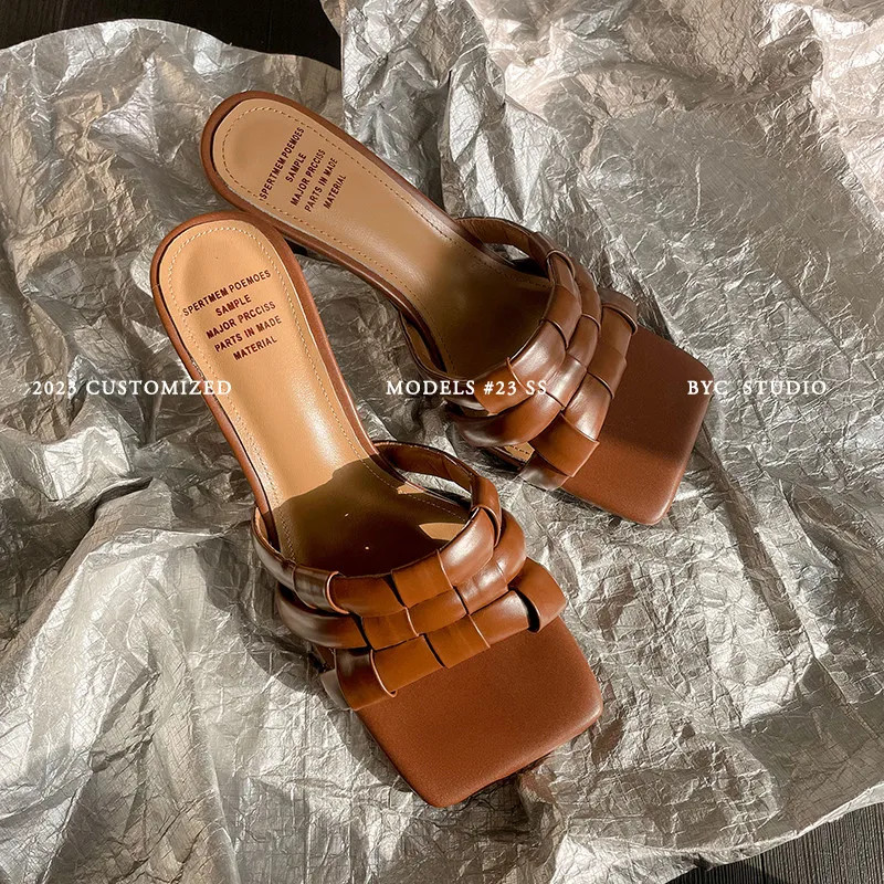 MKKHOU Fashion Sandals Women's New High Quality Genuine Leather Flat Knitted High Heel Modern Slippers Summer Daily Open Shoes
MKKHOU Fashion Sandals Women's New High Quality Genuine Leather Flat Knitted High Heel Modern Slippers Summer Daily Open Shoes
