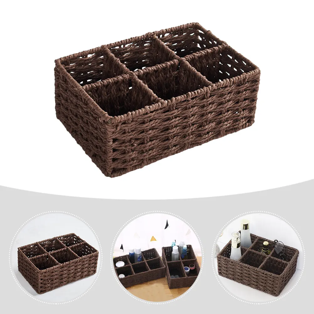 Vintage Style Decorative Woven Storage Basket Rectangular Compartment Organizer Handmade Uncovered Sundries Holder For Bedroom
Vintage Style Decorative Woven Storage Basket Rectangular Compartment Organizer Handmade Uncovered Sundries Holder For Bedroom