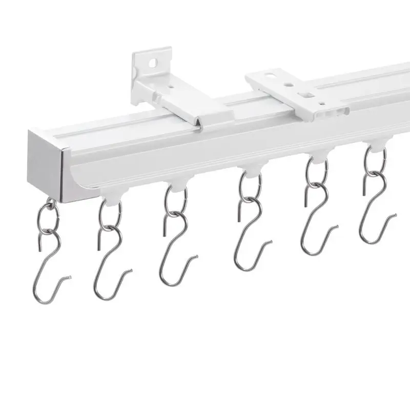 Sliding ceiling curtain track system set, 1.8 m room divider curtain track, ceiling/wall mounting bracket for living room/bedroom with hooks, hardware, and 2 tracks, white, 1810 x 68 x 46 mm
Sliding ceiling curtain track system set, 1.8 m room divider curtain track, ceiling/wall mounting bracket for living room/bedroom with hooks, hardware, and 2 tracks, white, 1810 x 68 x 46 mm