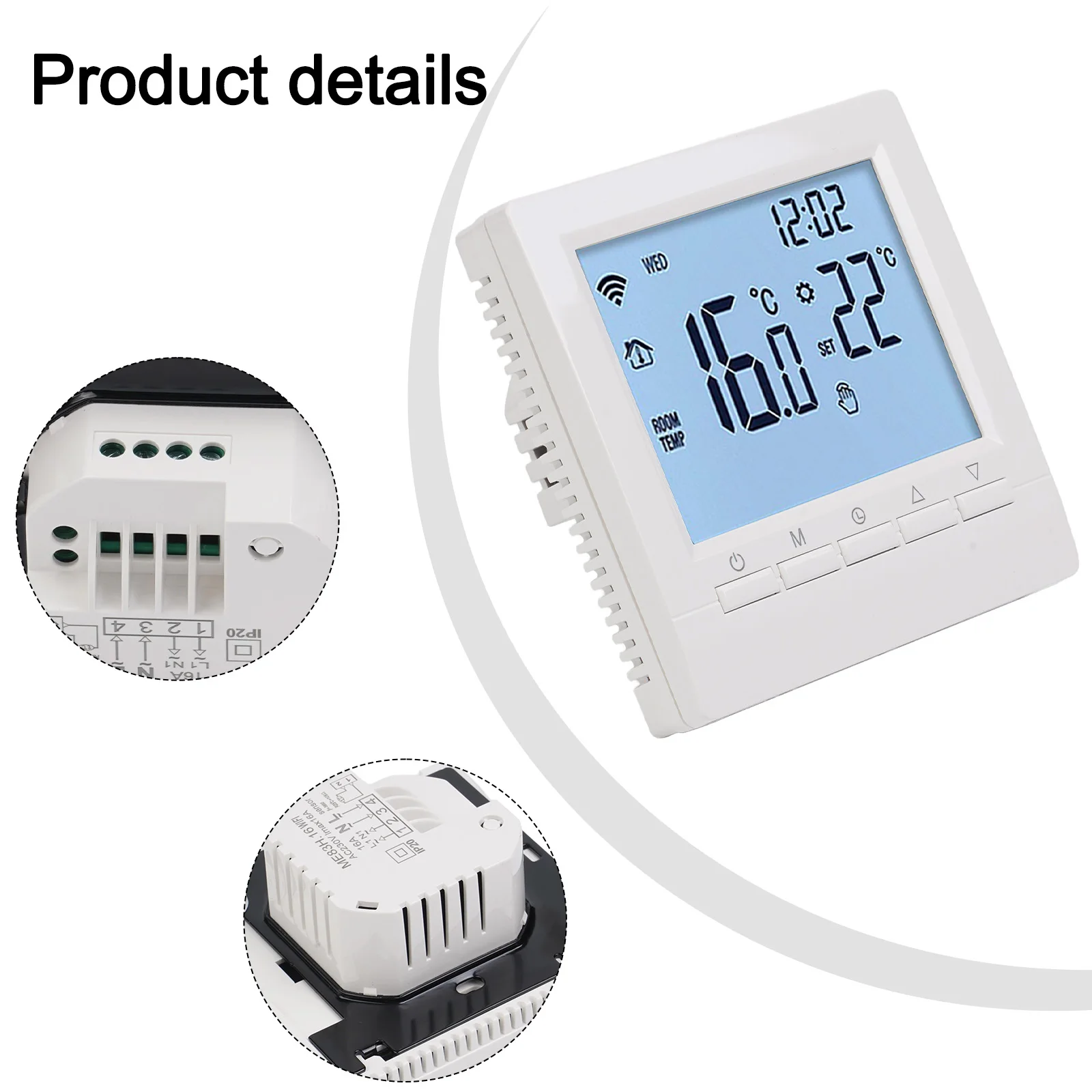 Thermoregulator with All Touch Screen Black Back Light Memory Function Programmable Suitable for Electric Heating System 1
Thermoregulator with All Touch Screen Black Back Light Memory Function Programmable Suitable for Electric Heating System 1