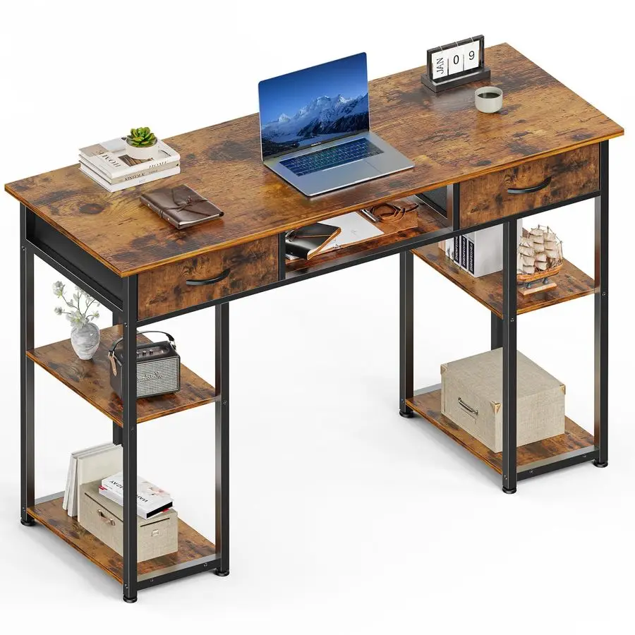 Computer Gaming Desk with Drawers amp Storage Shelves 48 Inch Bedroom Writing Study Home Office PC Table, Adjustable Feet, Rust
Computer Gaming Desk with Drawers amp Storage Shelves 48 Inch Bedroom Writing Study Home Office PC Table, Adjustable Feet, Rust