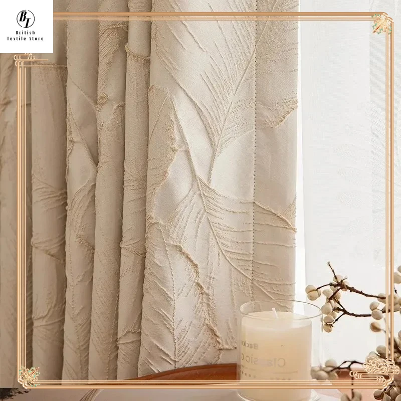 High-precision Beige Jacquard Curtain for Living Dinning Room Bedroom Luxury Relief Gold Silk Leaves Custom Size Window Decor
High-precision Beige Jacquard Curtain for Living Dinning Room Bedroom Luxury Relief Gold Silk Leaves Custom Size Window Decor