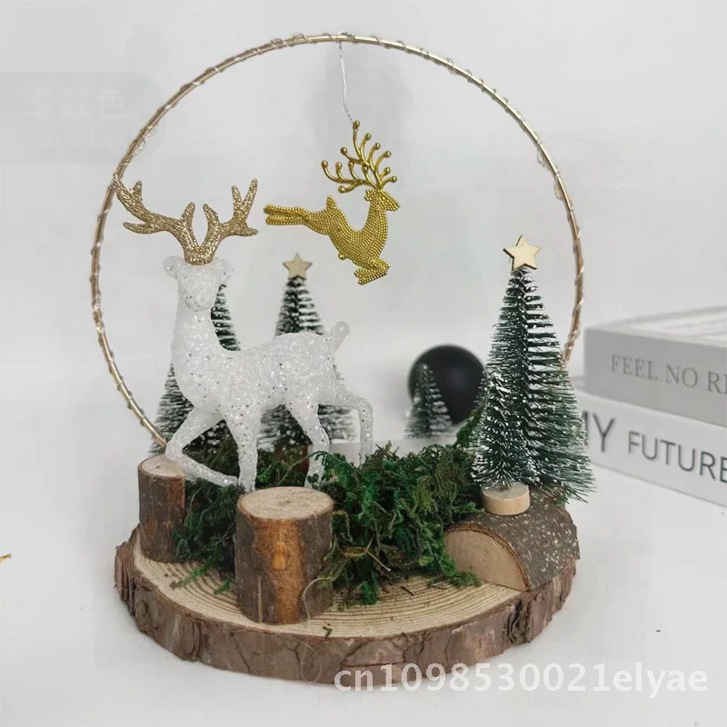 Christmas Wreath Iron Ring Mini Tree House Decorative Wooden Wheel Modern Home Ornaments with Light Handcrafted Pie Shape
Christmas Wreath Iron Ring Mini Tree House Decorative Wooden Wheel Modern Home Ornaments with Light Handcrafted Pie Shape