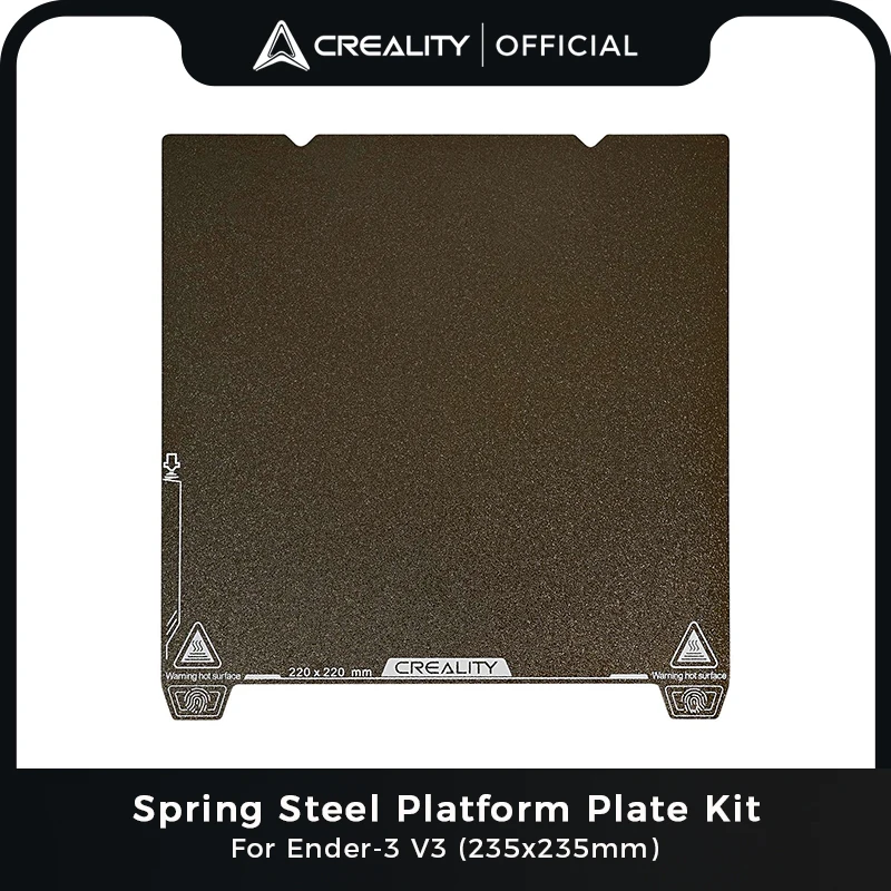 Creality 235×235mm Spring Steel Platform Board Kit for Ender-3 V3 3D Printer Bed Sheet Printing Platform 3D Printer Accessories
Creality 235×235mm Spring Steel Platform Board Kit for Ender-3 V3 3D Printer Bed Sheet Printing Platform 3D Printer Accessories