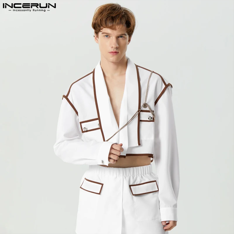 2023 Men Blazer Patchwork Lapel Long Sleeve Open Stitch Suits Streetwear Pockets Fashion Casual Male Crop Coats S-5XL INCERUN
2023 Men Blazer Patchwork Lapel Long Sleeve Open Stitch Suits Streetwear Pockets Fashion Casual Male Crop Coats S-5XL INCERUN