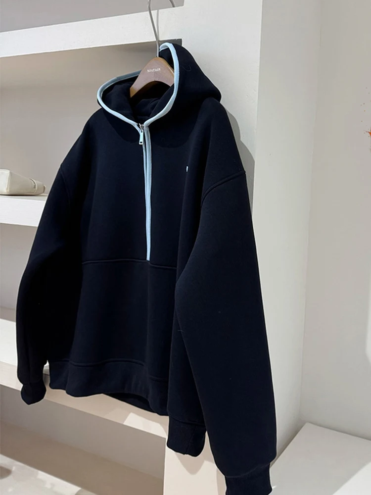 Loose Fit Hoodie Women's Thiened Warmth f Zipper Fce Lined Autumn Winter Casual Streetwear for Couples in Loose Sle
Loose Fit Hoodie Women's Thiened Warmth f Zipper Fce Lined Autumn Winter Casual Streetwear for Couples in Loose Sle